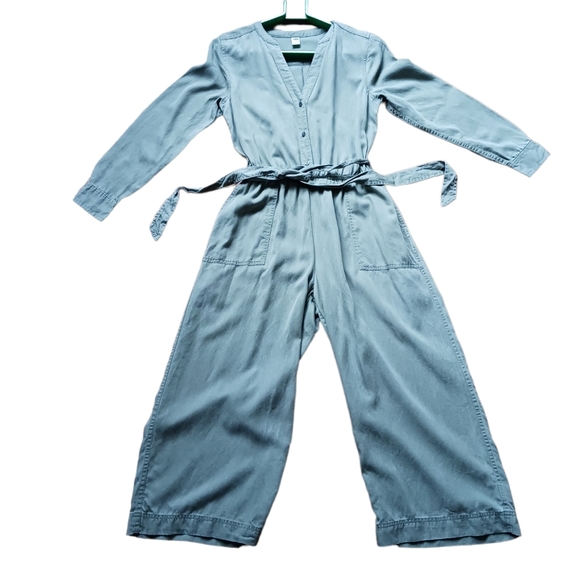 Old Navy Tie Waist Tencil Jumpsuit sage small - Picture 5 of 7